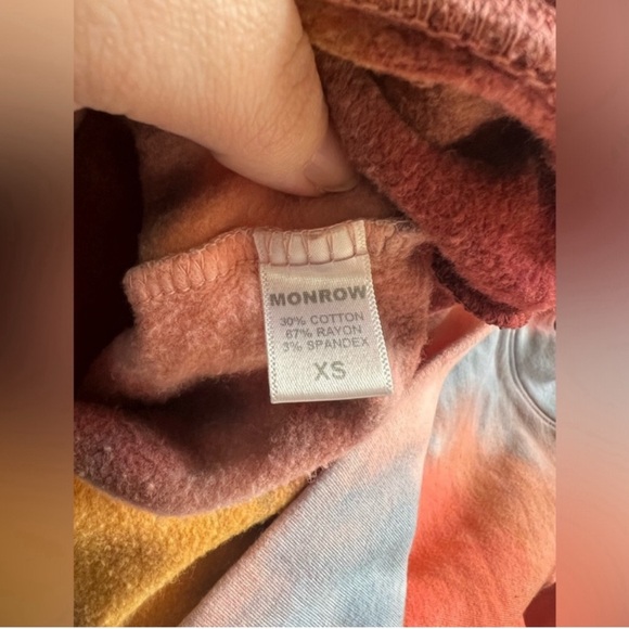 Monrow - Coral Reef Tie Dye Boyfriend Sweatshirt - Size XS - Picture 6 of 7